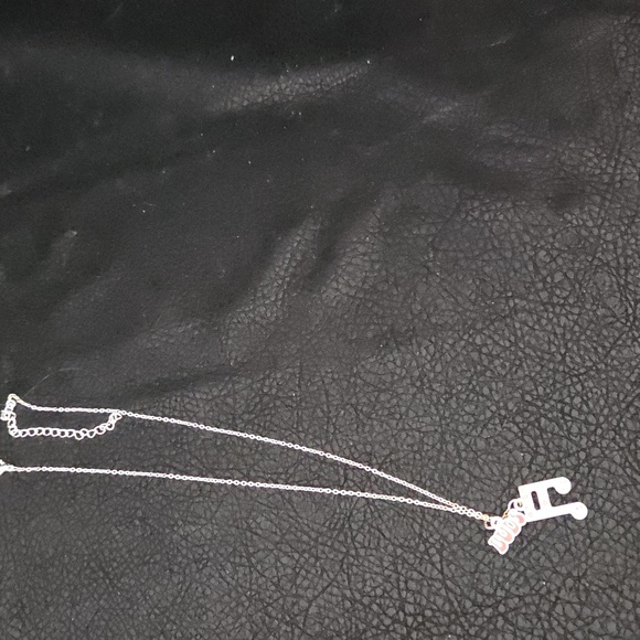 Child's Silver Necklace with Pink Accents - Picture 3 of 6